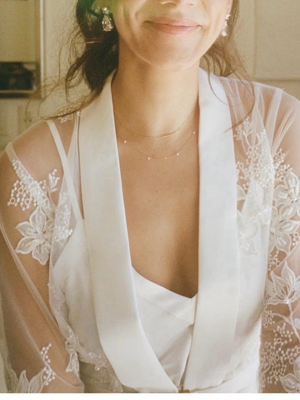 Le Rose Grace Pearl Beaded Bridal Robe